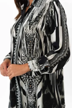 Shirts<Fashion Spectrum Zulu Black Silk Resort Shirt